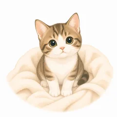 動物保護活動への還元を表す子猫のイラスト